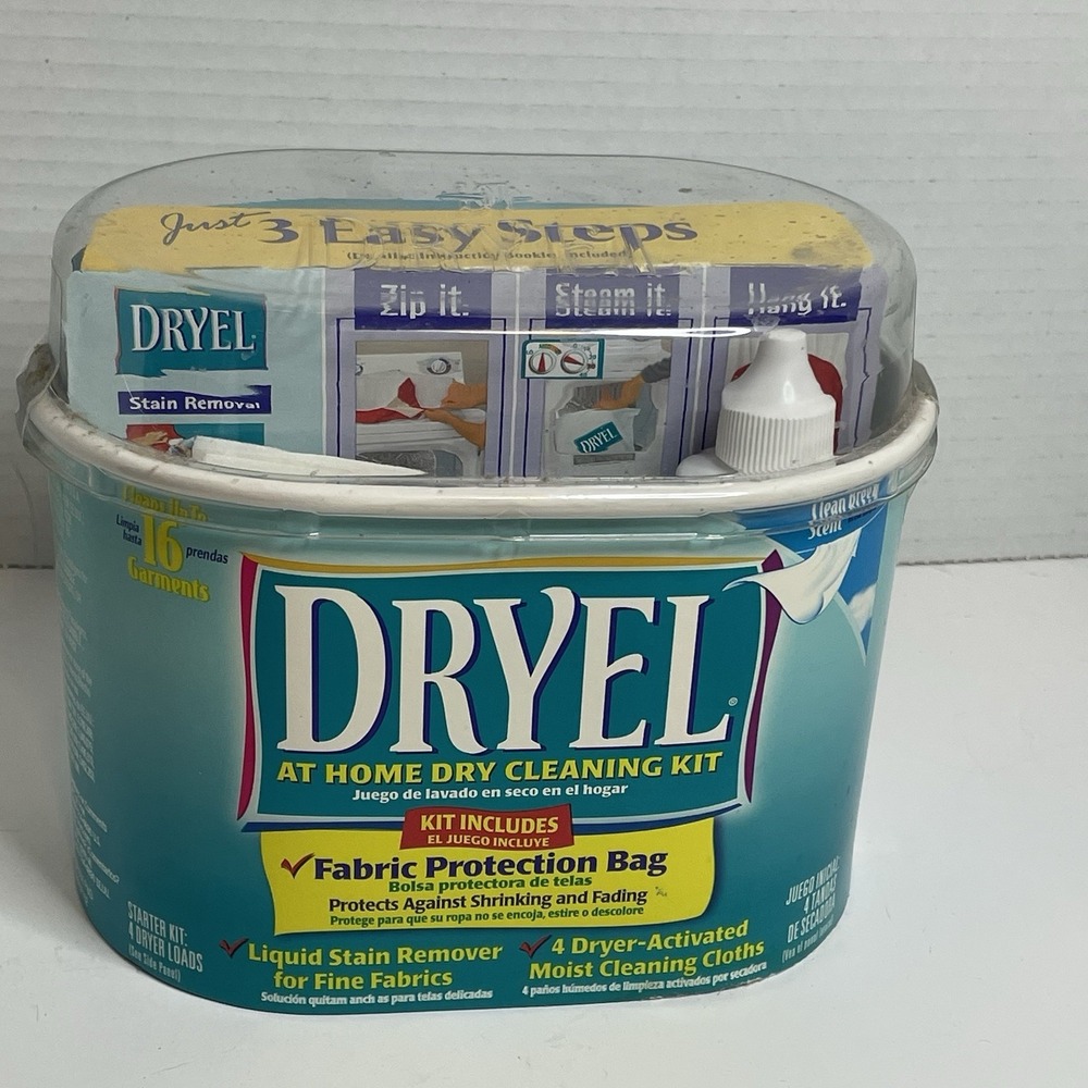 Dryel Original At Home Dry Cleaning Kit 4 Loads 16 Garments New NOS Clean Breeze